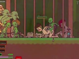 Captivity &vert; podium 3 &vert; naakt vrouw survivor fights haar manier door gedraaid op goblins maar fails en krijgt geneukt hard slikken liters van sperma &vert; hentai spelletje gameplay p3