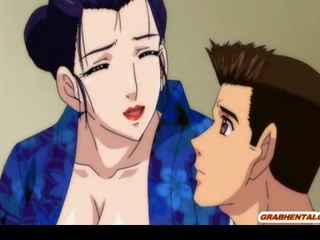 Jepang lesbian animasi dengan bigboobs menyemprotkan susu