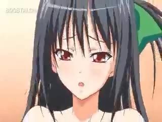 Anime hottie duke të saj tullac kuçkë i mbushur me manhood