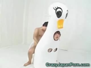 Japānieši duck adolescent facialed!