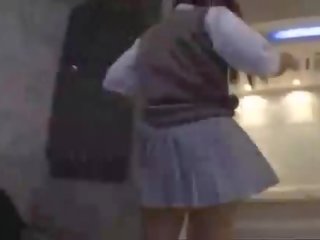 Barely innocent teen japanese school lady show her tight panty !
